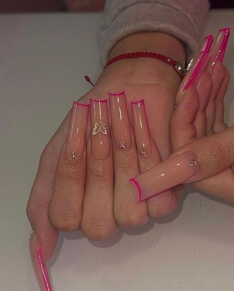 Nagel Tips, Long Acrylic Nails Coffin, Classy Acrylic Nails, Acrylic Nails Coffin Pink, Unique Acrylic Nails, Long Square Acrylic Nails, Coffin Nails Long, Pink Acrylic Nails, Square Acrylic Nails