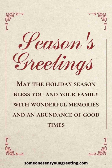 Wish someone a happy holidays and Season's Greetings with these Sason's Greetings messages and wishes for friends, family and more | #holidays #christmas #xmas #greetings Compliments Of The Season Wishes, Happy Holiday Greetings, Compliments Of The Season Greetings, Seasonal Greetings Card, Christmas Greetings Messages Families, Season Greetings Quotes, Seasons Greetings Design, Holiday Greetings Messages Sayings, Christmas Greetings Messages Friends