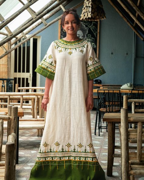 Blending heritage with contemporary flair. A hint of green, a nod to tradition, and an abundance of style. 📸 @yoni_dave Model & 💄: @samrawitgetachew04 @amra_lips_and_brows @hailesmojitobar Thank you 😊 #EthiopianElegance” #EthiopianNewYear #NewBeginnings #OpportunitiesAhead #DagmawitFashion #MelkamAdisAmet #EthiopianCommunity #HabeshaPride #EthiopianCulture #EthiopianHeritage #EthiopianTradition #EthiopianDiaspora #EthiopianUnity #EthiopianExcellence #EthiopianIdentity #EthiopianDre... Ethiopian Embroidery, Olive Green Fabric, Habesha Dress, Ethiopian Traditional Dress, Elegance Dress, Ethiopian Dress, Habesha Kemis, Cultural Events, Intricate Embroidery