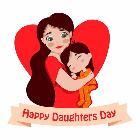 Daughters national daughters day illustr... | Premium Vector #Freepik #vector #mothers-day-mom #moms-day #daughters-day #mother-days Daughters Day Quotes, Happy Daughters Day, National Daughters Day, Mother Days, Day Illustration, Daughters Day, Illustration Vector, Vector Photo, Happy Quotes