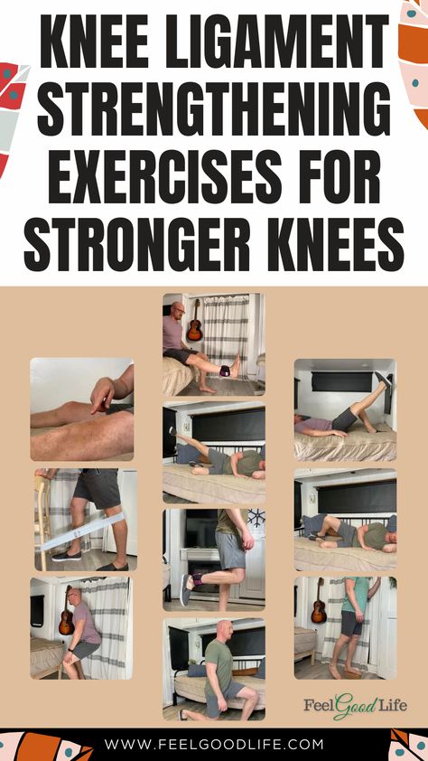 Strengthen your knee ligaments with these effective exercises designed for stronger knees. Incorporate leg extensions, hamstring curls, calf raises, and squats into your routine to enhance ligament strength and improve overall knee stability. Ideal for athletes and anyone seeking to bolster knee health. Start these exercises today to build stronger, more resilient knees. #KneeStrength #LigamentTraining #HealthyKnees #ExerciseRoutine Acl Strengthening Exercise, Knee And Ankle Strengthening Exercises, Knee Stability Exercises, Workouts For Bad Knees, Strengthen Knees, Stronger Knees, Exercise Over 50, How To Build Strength, Knee Stability