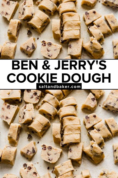 Essen, Edible Cookie Dough Easy, Frozen Cookie Dough Bites, Cookie Dough Healthy, Cookie Dough Bites Recipe, Edible Cookie Dough Bites, Edible Chocolate Chip Cookie Dough, Chocolate Chip Cookie Dough Bites, Homemade Cookie Dough