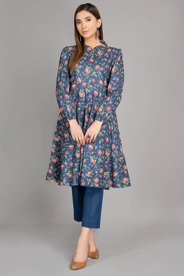 Printed Frocks For Women, Frock Suit Ideas, Cotton Suit Designs, Designer Dresses Elegant, Ramadan Wishes, Simple Dress Casual, Simple Frock Design, Stylish Kurtis Design, Gowns Elegant