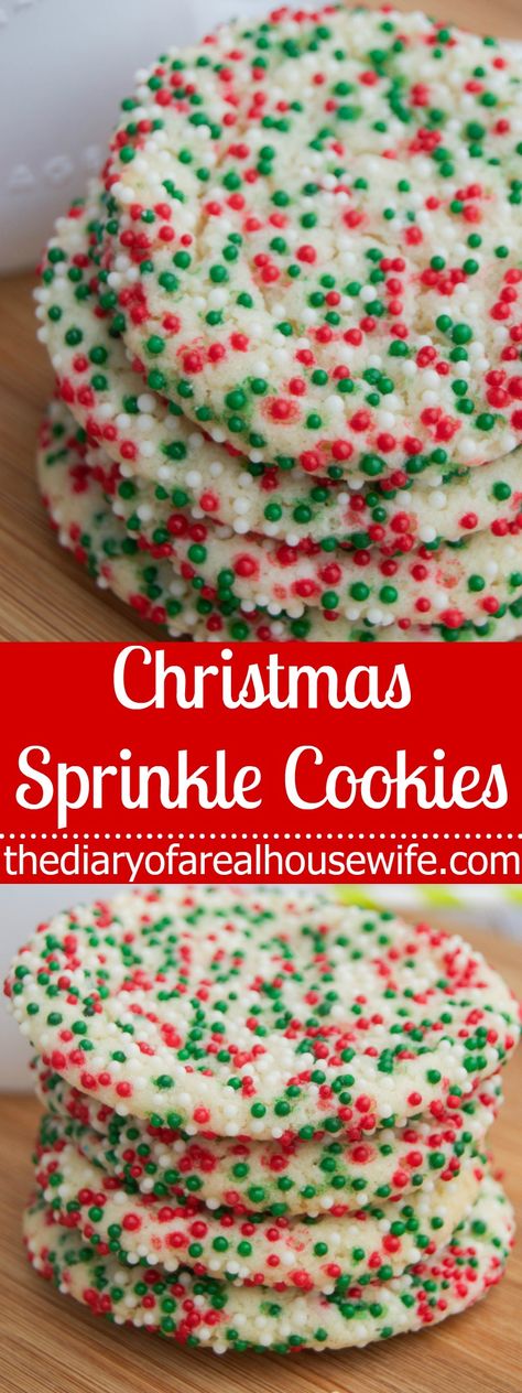 Christmas Sprinkle Cookies. This is such a fun cookie and it was so yummy! A must try this year. Christmas Sprinkles Cookies, Easy Sprinkle Cookies, Holiday Sprinkle Cookies, Sprinkle Christmas Cookies, Cookie Planning, Christmas Cookies With Sprinkles, Sprinkle Cookies Christmas, Christmas Sprinkle Cookies, Holiday Bakes