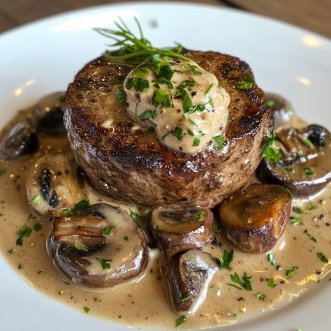 Filet Mignon With Boursin And Mushrooms 📋 Ingredients: - 1 pork tenderloin - 200 g button mushrooms, sliced - 1 onion, chopped - 150 g of Boursin cuisine - 20 cl of crème fraîche - Salt, pepper - Olive oil 🥣 Instructions: 1. In a pan, heat a little olive oil and brown the filet mignon on all sides. Reserve. 2. In the same pan, fry the chopped onion until golden brown. 3. Add the sliced ​​mushrooms and cook until tender. 4. Add the filet mignon to the pan with the mushrooms and onion. 5. In a ... Pan Fried Pork Chops, Filet Mignon Recipes, Fried Pork Chops, Pan Fry, Button Mushrooms, Food Babe, Sliced Mushrooms, Grilled Salmon, Green Vegetables