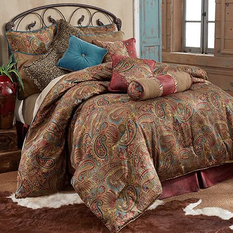 Western Comforters, Western Comforter Sets, Western Bedding Sets, Paisley Comforter, Farmhouse Style Bedding, Full Comforter Sets, Moroccan Theme, Western Bedding, Zen Room