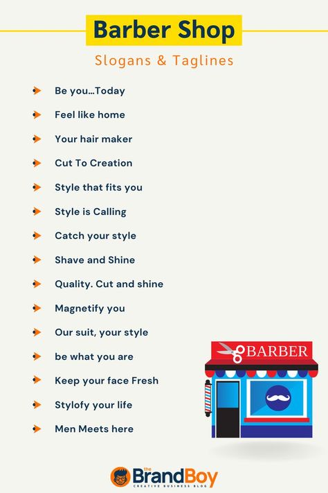 Barber Shop Slogans And Taglines Barber Quotes Men, Barber Names Ideas, Saloon Names, Barber Shop Names, Barber Quotes, Barber King, Captions For Guys, Salon Names Ideas, Hair Science