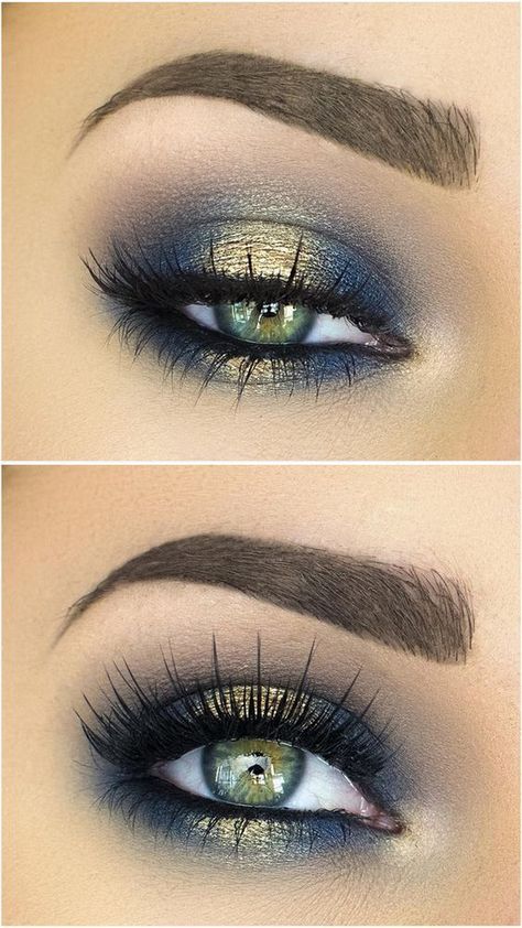 21 Stunning Makeup Looks for Green Eyes - CherryCherryBeauty Make Up Designs, Make Up Gold, Pretty Eye Makeup, Makeup Looks For Green Eyes, Gold Eye Makeup, Pretty Makeup Looks, Gold Eyeshadow, Eye Makeup Designs, Makijaż Smokey Eye