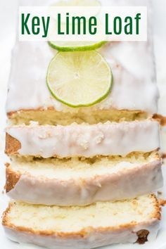 Key Lime Loaf is tender and full of lime flavor. The key lime glaze adds just the finishing touch for this easy-to-make loaf. Healthy Key Lime Desserts, Lime Loaf Cake, Key Lime Bread, Key Lime Dessert Recipes, Lime Loaf, Key Lime Glaze, Lime Dessert Recipes, Key Lime Recipes, Key Lime Pound Cake