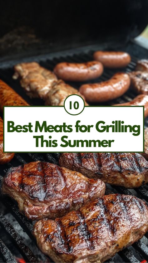 A variety of grilled meats including juicy steaks, tender chicken, and sausages cooking on a summer BBQ grill. Meat For Grilling, Best Meats To Grill, Grilling Meat Ideas, How To Bbq Right, Grill Meat Ideas, Best Meat To Grill, Meat To Grill, Meats To Grill, Grilling Recipes Meat