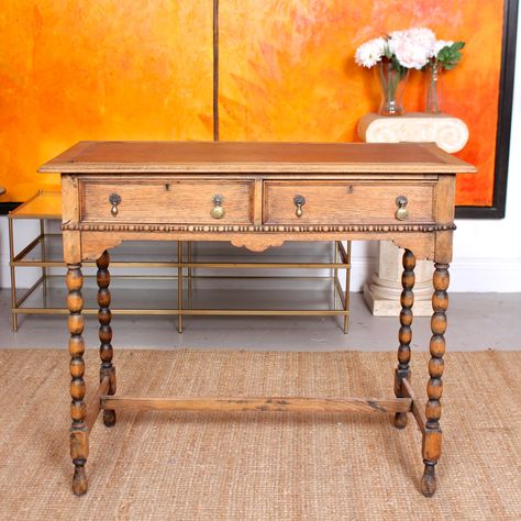 Antique Arts & Crafts Oak Desk Edwardian Writing Desk Country Rustic (1 of 12) Antique Oak Sideboard, Mahogany Dining Table, Oak Desk, Different Types Of Wood, Oak Sideboard, Bookcase Sideboard, Antique Desk, Vintage Sideboard, Vintage Desk