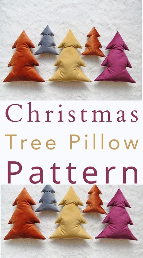 Christmas Tree Pillow Sewing Pillow Sewing Patterns, Christmas Pillows Diy, Pillow Sewing, Xmas Pillows, Christmas Tree Quilt, Fabric Tree, How To Make Christmas Tree, Fabric Christmas Trees, Christmas Tree Pillow