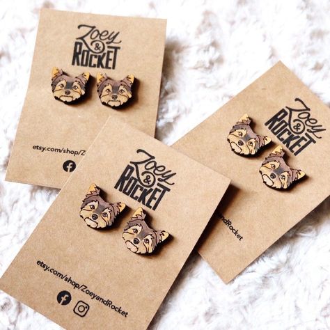 Pet Earrings, Pup Treats, Laser Engraved Earrings, Glowforge Projects, Glow Forge, Laser Cut Wood Earrings, Barn Wood Crafts, Laser Projects, Engraved Earrings