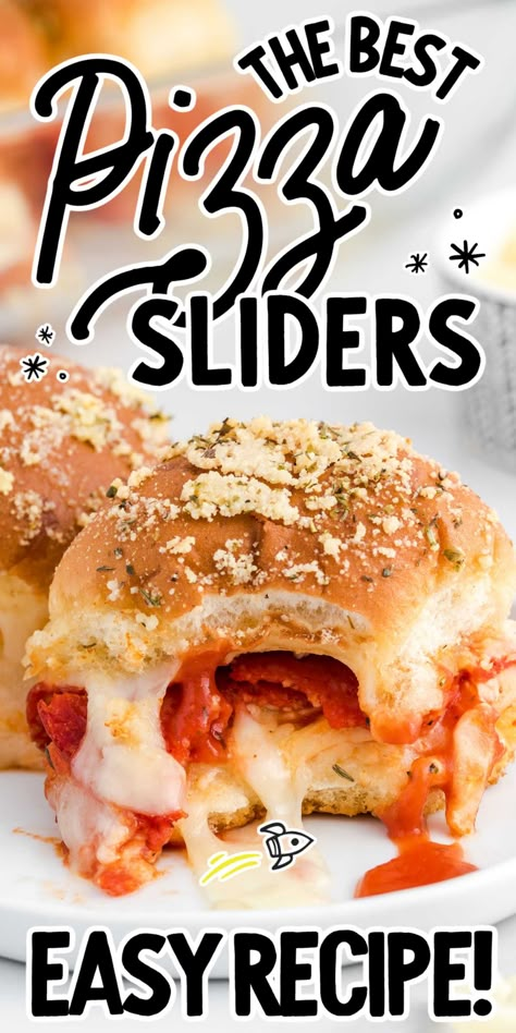 Ham Pepperoni And Cheese Sliders, Pepperoni Melt Sandwich, Pizza Pull Apart, Pull Apart Sliders, Pizza Sliders, Pizza Slider, Slider Sandwiches, Pizza Flavors, Food Meals