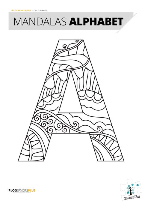 Téléchargement – Mandalas alphabet – Le blog SavoirsPlus Mandala Alphabet Letters Free Printable, Alphabet Mandala Art, Mandala Alphabet Letters, Alphabet Mandala, Native American Art Projects, A Alphabet, Coloring Letters, Free Coloring Pages For Kids, Kindergarten Art Lessons