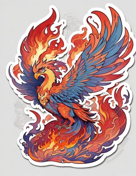 Phoenix Sticker, Fire Sticker, Phoenix Fire, Logo Design Set, Apa Aja, Cs Go, Design Set, Phoenix, Link In Bio