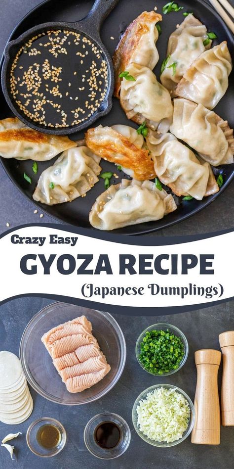 Gyoza Wrappers, Gyoza Recipe, Homemade Dumplings Recipe, Pork Cabbage, Japanese Dumplings, Japenese Food, Recipe Japanese, Wonton Recipes, Easy Japanese Recipes