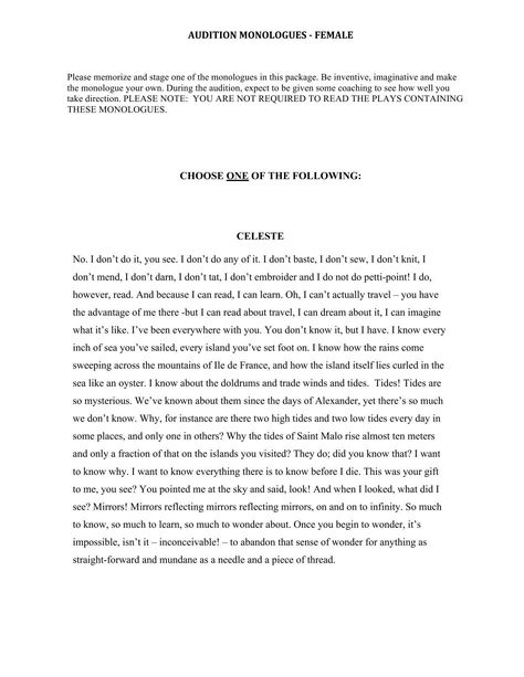 Best Monologues From Movies, Hindi Monologue Script, One Minute Monologues For Women, Funny Monologues For Women, Monologues Female Dramatic From Movies, Acting Monologues Female Funny, Dramatic Monologues For Women, Movie Monologues Female, Acting Monologues To Practice