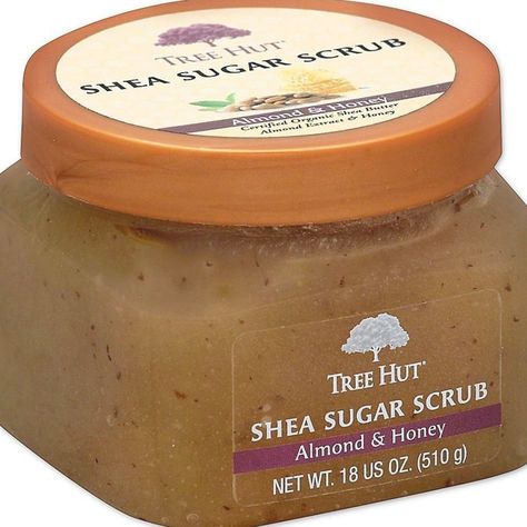 Hair Removal Scrub, Shea Sugar Scrub, Honey Almonds, Diy Scrub, Sugar Body Scrub, Honey Hair, Sugar Body, Tree Hut, Organic Shea Butter