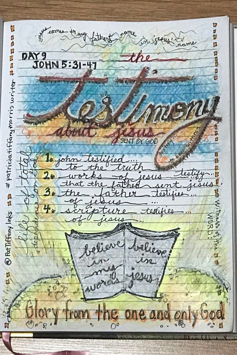 JOHN Chapter 5 Visual Art Journal, Jesus Words, Scripture Study Journal, The Book Of John, Bible Drawings, Bible Notebook, Scripture Lettering, Scripture Art Journaling, Inductive Bible Study