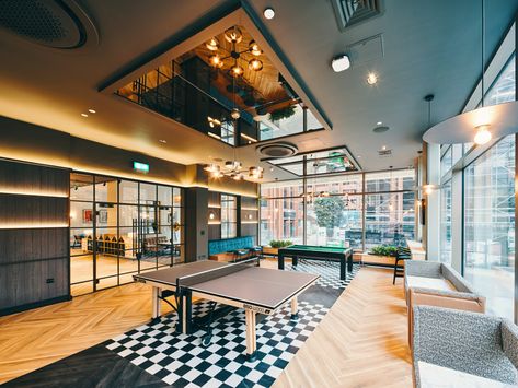 Club House Design Interiors, Apartment Amenity Design, Recreational Room Interior Design, Game Lounge Design, Club House Interior Design, Club House Design Clubhouses, Activity Room Design, Club House Interior, Apartment Clubhouse Design