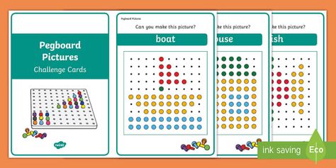 Pattern Eyfs Maths, Preschool Patterns, Simple Pictures, Free Teaching Resources, Make Pictures, Picture Cards, Fine Motor Activities, Peg Board, Card Patterns