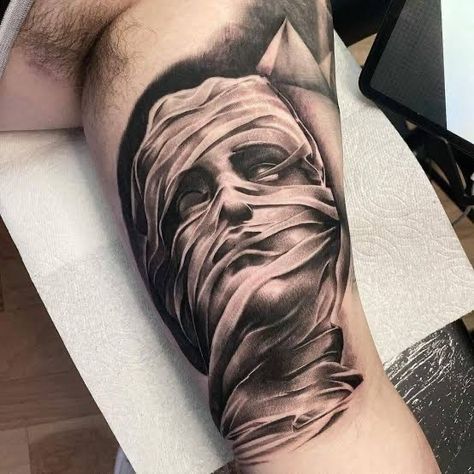 Mummy Tattoo Design, Mummy Tattoo, Reaper Art, Wife Tattoo, Muscles Of The Face, Tattoos Simple, Stencil Outline, Grim Reaper Art, Draw Hands