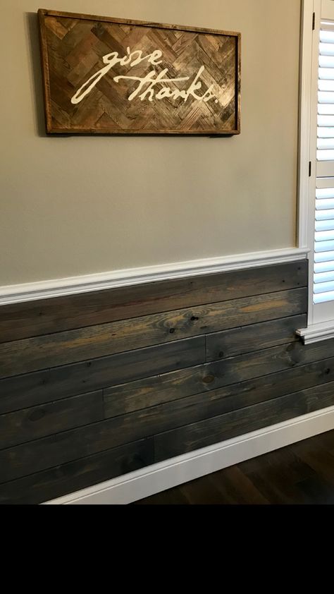 Shiplap Chair rail - paneling?  especially if it matched the kitchen island? Shiplap Chair Rail, Chair Rail Paint Ideas, Chair Rail Ideas, Wood Chair Rail, Paneling Makeover, Chair Rails, Living Room Panelling, House Upgrades, Baseboard Trim