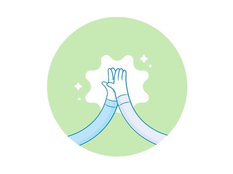 High Five high five highfive hand hands friend success achievement victory yes! right Hands Animation, High Five Illustration, Hand Animation, High Five Gif, Trendy Logo Design, Badge Icon, Hi Five, Ads Creative Advertising Ideas, Vector Character Design