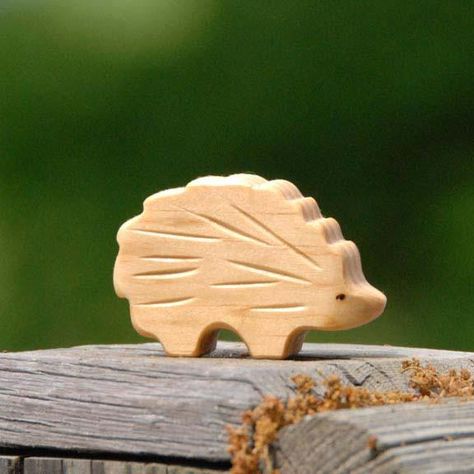 Wooden HEDGEHOG Porcupine, Handmade Toy Animal, Waldorf Inspired — Jupiter's Child Wooden Hedgehog, Hedgehog Craft, Beeswax Polish, Toy Animals, Handmade Wooden Toys, Wood Animal, Nature Table, Waldorf Toys, Wood Ideas