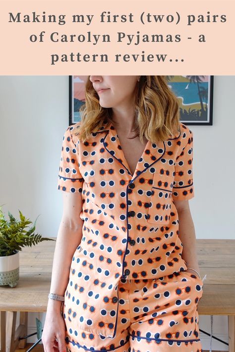 Sewing Pajama Set, Carolyn Pajamas, Pyjama Pattern, Closet Core Patterns, Pattern Drafting Tutorials, Sewing Challenge, Button Up Pajamas, Pajama Pattern, Fabric Sewing Patterns