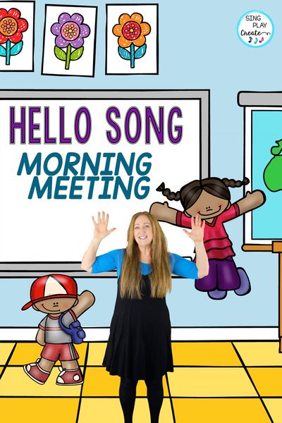 Welcome Back to School Hello Songs & Activities - Sing Play Create Hello Song For Kids, Morning Meeting Songs, Greeting Song, Welcome Songs, Hello Song, Elementary Music Activities, Friendship Songs, Action Songs, Elementary Music Class