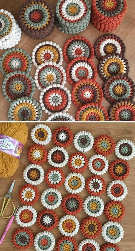 Crochet Round Motifs Free Pattern, Granny Circle Crochet Pattern, Circle Granny Square Pattern, Granny Circle Crochet, Circle Crochet Pattern, Round Crochet Pattern, Granny Circle, Crochet Circle Pattern, Granny Square Pattern Free