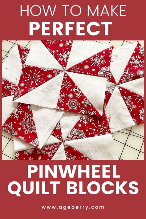 Pinwheel quilt blocks are a fun and easy way to make your next quilting project unique. In this tutorial, I will show you how to create these blocks as well as discuss the following: what is a pinwheel quilt block, how to match points on pinwheel blocks, how to reduce bulk in pinwheel seams and how to press a pinwheel quilt block. Making a pinwheel quilt block is a great way to get started in the world of quilting. How To Sew Darts, Pinwheel Blocks, Pinwheel Quilt Pattern, Pinwheel Quilt Block, Triangle Quilt Pattern, Pinwheel Block, Quilt Blocks Easy, Panel Quilt Patterns, Half Square Triangle Quilts