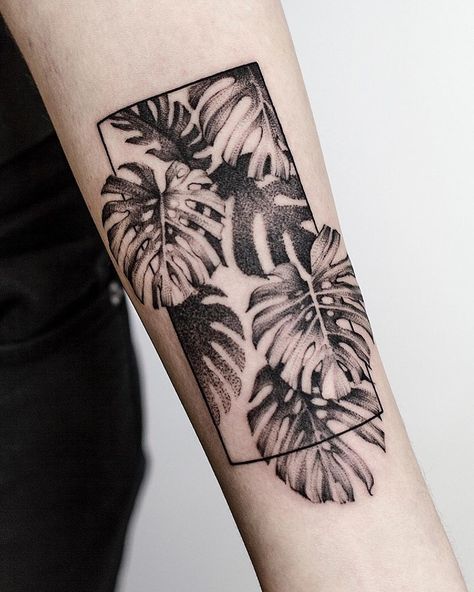 Monstera Tattoo Sleeve, Tropical Leaf Tattoo, Monstera Tattoos, Plant Tattoo Men, Monstera Deliciosa Tattoo, Plant Sleeve Tattoo, Botanical Sleeve Tattoo, Tropisches Tattoo, Sleeve Tattoo For Men