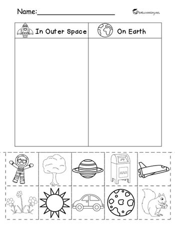 Space Projects For Kindergarten, Planet Earth Worksheets For Preschool, Space Social Studies Preschool, Planets Tracing Worksheet, Kindergarten Science Worksheets Free Printable, Earth Science For Kindergarten, Outer Space Kindergarten Activities, Planet Lesson Plans Preschool, Planets For Kindergarten