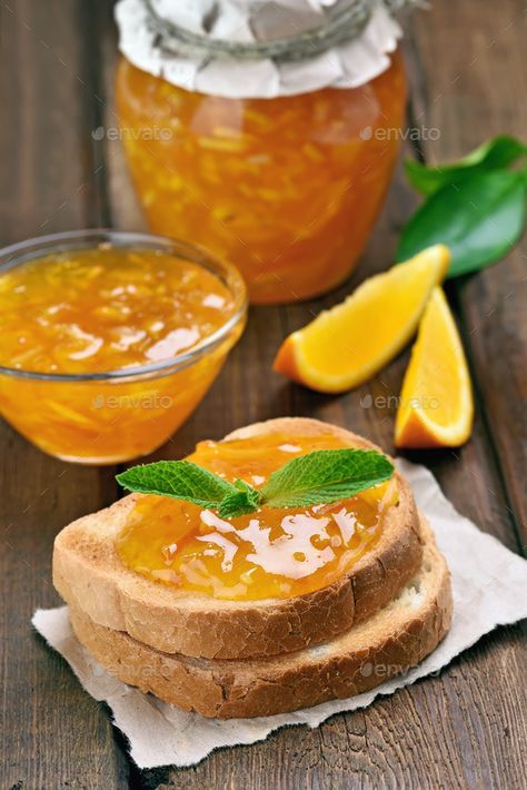 Orange jam on toast by voltan1. Homemade citrus orange jam on toast over wooden table #Affiliate #toast, #Orange, #jam, #Homemade Bread With Jam, Jam On Toast, Jam Photography, Jam Bread, Honey Aesthetic, Jam Homemade, Jam Toast, Bread Jam, Orange Jam