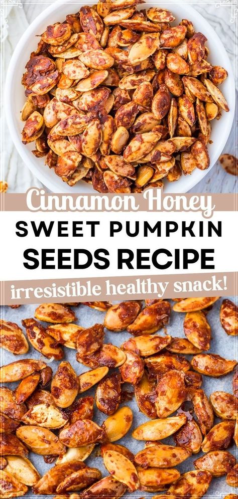 Learn how to make sweet roasted pumpkin seeds using your air fryer with this simple recipe. Quick, easy, and delicious, these seeds provide a crispy, sweet snack that’s ideal for enjoying on a cool autumn evening. Sweet Pumpkin Seeds Recipe, Pumpkin Seed Recipes Sweet, Cinnamon Pumpkin Seeds, Pumpkin Seeds Cinnamon, Best Pumpkin Seed Recipe, Easy Pumpkin Seeds, Pumpkin Seed Recipes Roasted, Roasting Pumpkin, Homemade Pumpkin Seeds