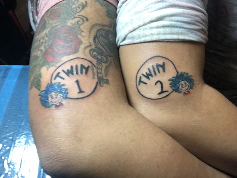 Tattoo,twin, matching tattoos, tattoo ideas 1 Of 2 Twin Tattoo, Twin Brother Tattoo Ideas, Boy And Girl Matching Tattoos, Tattoo Ideas Twins, Matching Tattoos For Twins Sisters, Cousin Tattoos Boy And Girl, Pookie Tattoo, Favorite Cousin Tattoos, Twinning Tattoos