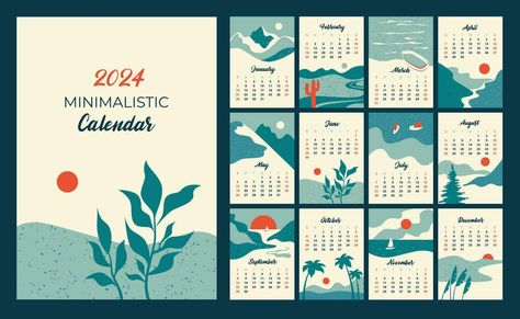 Calendar Painting Ideas, 2025 Calendar Design, Calendar Design 2024, Calendar Layout Design, Calendar Design Ideas Creative, Graphic Design Calendar, Calendar Design Ideas, Calendar Design Layout, Calendar Design Inspiration