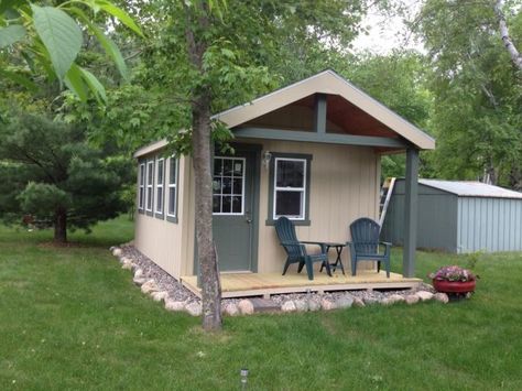 Shed Converted To Guest House, Tuff Shed Cabin, Guest House Shed, Shed Guest House, Livable Sheds, Living In A Shed, Cool Sheds, Granny Pods, Prefab Sheds