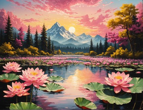 https://mysticwoodlandart.etsy.com  #Likeforlike #Motivation #Summer #Photography #Followme Scenary Paintings Aesthetic, Beautiful Paintings Of Nature, Poster Color Painting, Watercolor Art Landscape, Mandala Art Therapy, Beautiful Art Pictures, Art Corner, Beautiful Landscape Wallpaper, Mountain Paintings