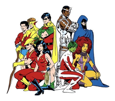 New Teen Titans Old Teen Titans, New Teen Titans, Titans Dc, The New Teen Titans, Nightwing And Starfire, Original Teen Titans, New Titan, George Perez, Comic Book Art Style