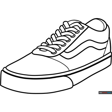 Free Vans Coloring Page for Kids Vans For Kids, Van Drawing, Easy Drawing Guides, Shoe Template, Free Printable Coloring Sheets, Drawing Guides, Van Color, Kids Print, Coloring Pages For Boys