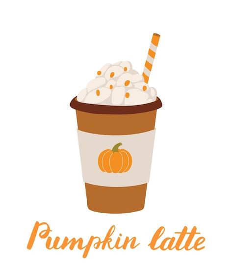 Latte Illustration, Fall Coffee Drinks, Halloween Felt Crafts, Coffee Earrings, Illustration Autumn, Pumpkin Drinks, Pumpkin Juice, Pumpkin Spiced Latte Recipe, Pumpkin Cups