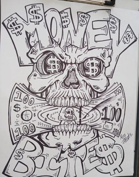 Cool Designs Art, Skull Pencil Drawings, Crazy Art Drawings, Gangsta Tattoos Gangsters Drawings, Mafia Tattoo Gangsters, Doughboy Tattoo, Mob Drawing, Tattoo Designs Drawings Sketches, Drawing Ideas Chicano