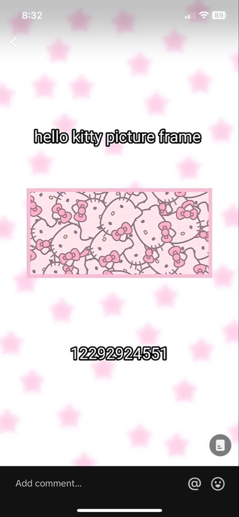 Hello Kitty Decals, Cafe Hello Kitty, Royale High Decals, Royale High Journal Ideas, Roblox Decal Codes, Picture Codes, Hello Kitty Theme, Hello Kitty Bedroom, Preppy Decal