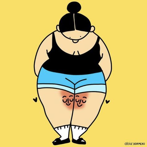 When they just want to be together 🤷🏻‍♀️  🖌: Cécile Dormeau  #happy #thighsociety #thighs #curvy #stopthechafe Carcase Iphone, Chub Rub, Body Positive Quotes, Body Positivity Art, Plus Size Art, Girl Sweat, Fat Art, Posca Art, Positive Art