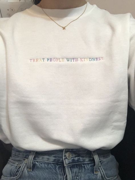 Harry Styles Sweatshirt Embroidery, Harry Styles Embroidery Shirt, Harry Styles Embroidered Sweatshirt, Harry Styles Hoodie Ideas, Embroidery Designs On Tshirt, Harry Styles Crewneck, Diy Embroidery Shirt, Embroider Ideas, Harry Styles Merch