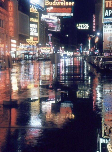 Time square,  new York,  1959 Time Square New York, 1950s Aesthetic, New York City Aesthetic, Nyc Times Square, A Night At The Opera, New York Night, New York Aesthetic, Vintage New York, New York Street